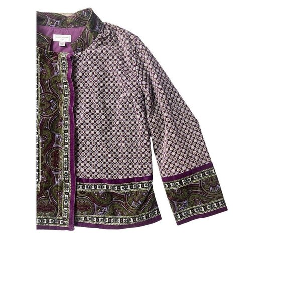 Isaac Mizrahi Target Velvet Blazer Jacket L Paisley Boho Academia Preppy Artsy - Picture 3 of 12